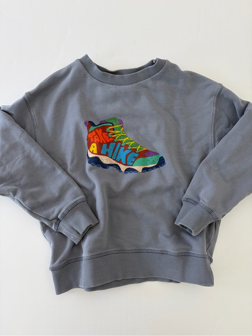 Mini Boden Take A Hike Crewneck Pullover Sweatshirt Boys 6-7Y
